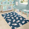 Snow Polar Bear Christmas Pattern Print Floor Mat-grizzshop