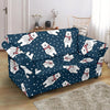 Snow Polar Bear Christmas Pattern Print Loveseat Cover-grizzshop