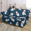 Snow Polar Bear Christmas Pattern Print Loveseat Cover-grizzshop