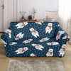 Snow Polar Bear Christmas Pattern Print Loveseat Cover-grizzshop