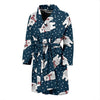 Snow Polar Bear Christmas Pattern Print Men Long Robe-grizzshop