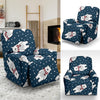 Snow Polar Bear Christmas Pattern Print Recliner Cover-grizzshop