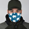 Snow Polar Bear Christmas Tree Pattern Print Face Mask-grizzshop