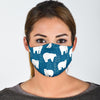 Snow Polar Bear Christmas Tree Pattern Print Face Mask-grizzshop