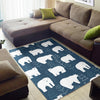 Snow Polar Bear Christmas Tree Pattern Print Floor Mat-grizzshop