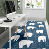 Snow Polar Bear Christmas Tree Pattern Print Floor Mat-grizzshop