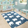 Snow Polar Bear Christmas Tree Pattern Print Floor Mat-grizzshop