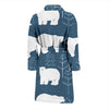 Snow Polar Bear Christmas Tree Pattern Print Men Long Robe-grizzshop