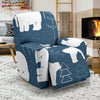 Snow Polar Bear Christmas Tree Pattern Print Recliner Cover-grizzshop