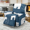 Snow Polar Bear Christmas Tree Pattern Print Recliner Cover-grizzshop