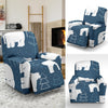 Snow Polar Bear Christmas Tree Pattern Print Recliner Cover-grizzshop