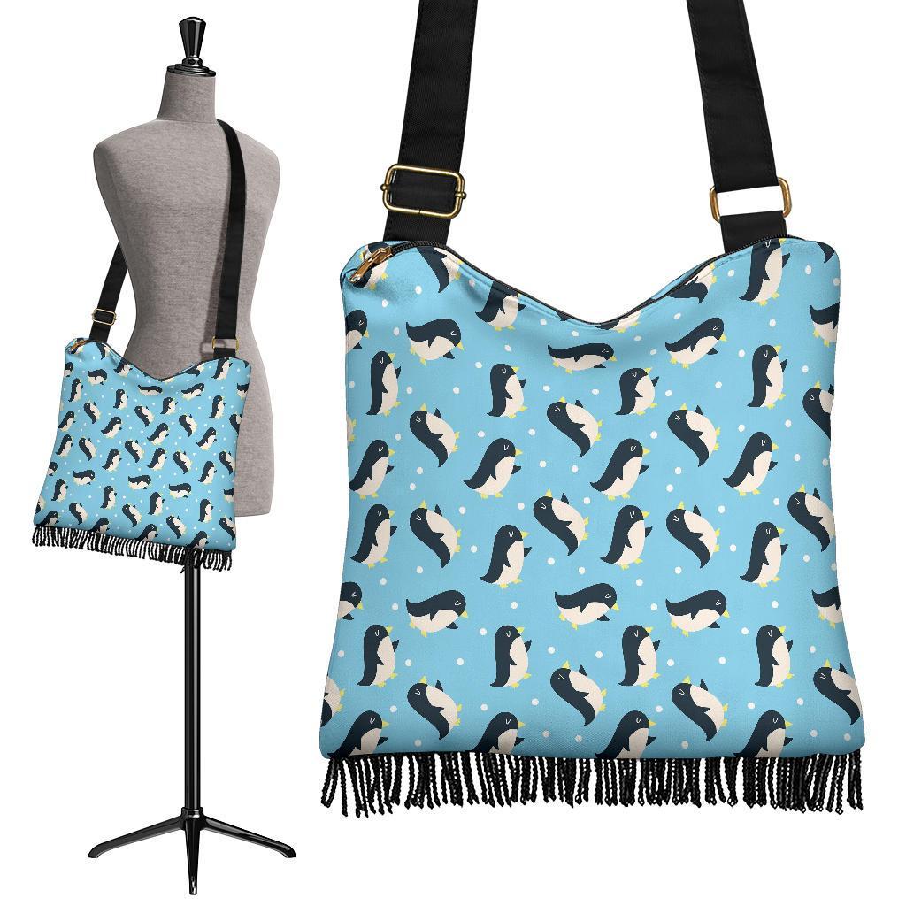 Snow Polka Dot Penguin Pattern Print Crossbody Bags-grizzshop