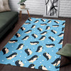 Snow Polka Dot Penguin Pattern Print Floor Mat-grizzshop