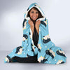 Snow Polka Dot Penguin Pattern Print Hooded Blanket-grizzshop