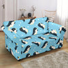 Snow Polka Dot Penguin Pattern Print Loveseat Cover-grizzshop