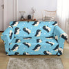 Snow Polka Dot Penguin Pattern Print Loveseat Cover-grizzshop