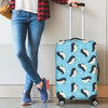 Snow Polka Dot Penguin Pattern Print Luggage Cover Protector-grizzshop