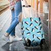 Snow Polka Dot Penguin Pattern Print Luggage Cover Protector-grizzshop