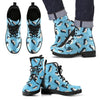 Snow Polka Dot Penguin Pattern Print Men Women Leather Boots-grizzshop