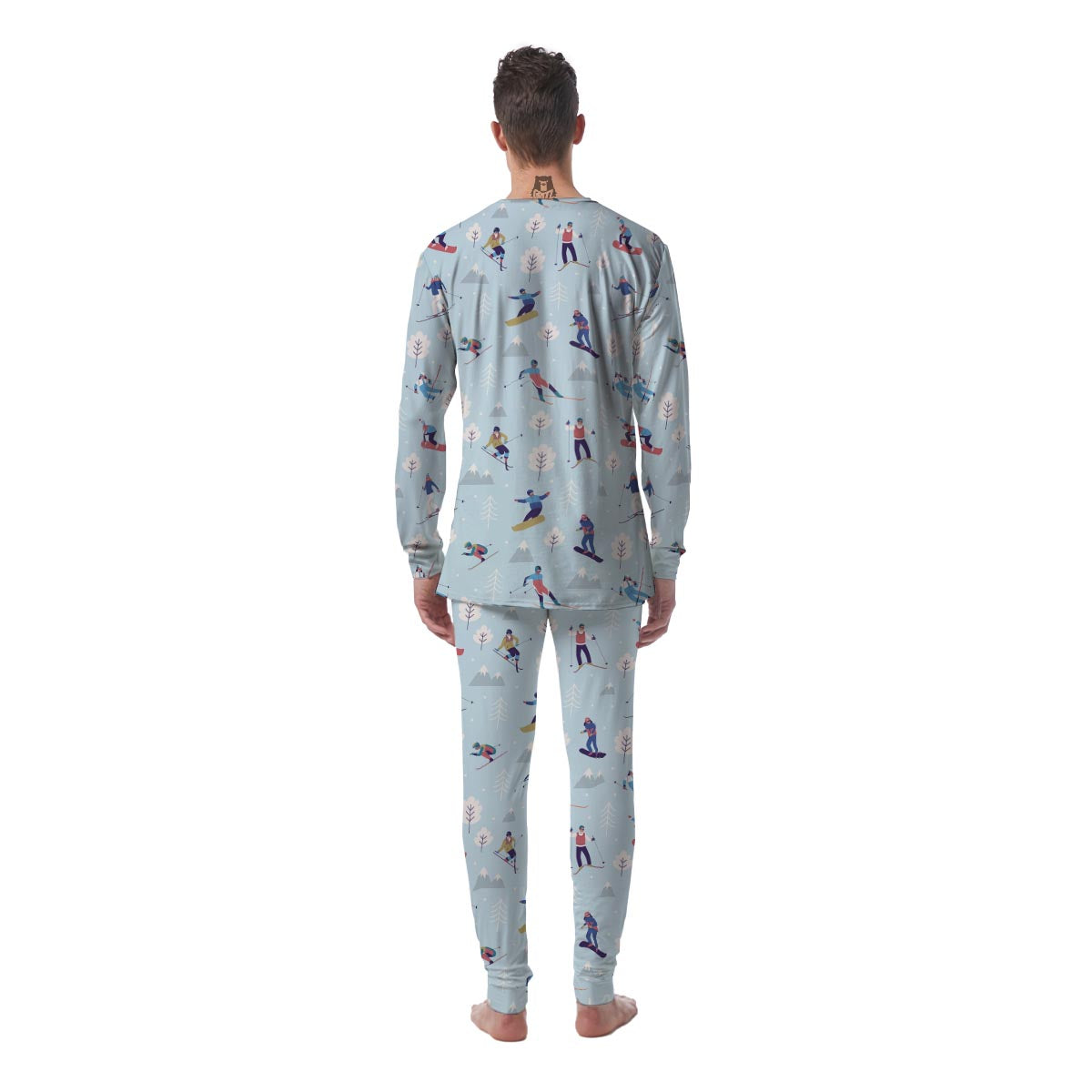 Snowboard And Ski Print Pattern Men's Pajamas-grizzshop