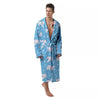 Snowflake And Polar Bear Print Pattern Men's Robe-grizzshop