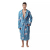 Snowflake And Polar Bear Print Pattern Men's Robe-grizzshop