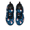 Snowflake And Snowman Print Pattern Black Sneaker-grizzshop