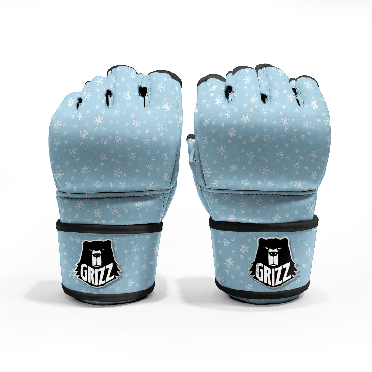 Snowflake Blue Print Pattern MMA Gloves-grizzshop