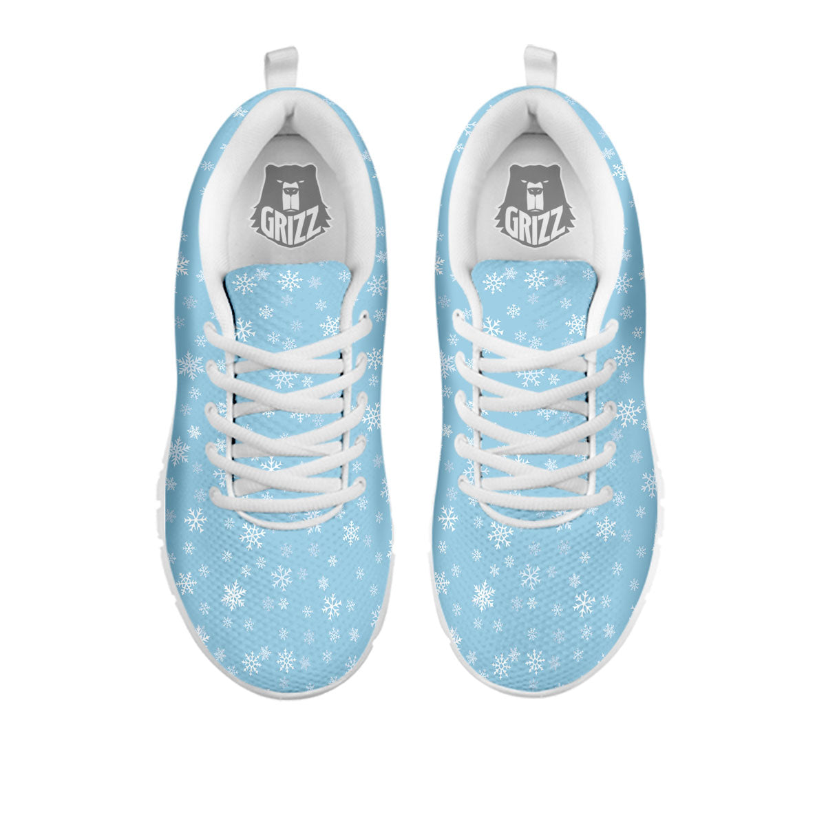 Snowflake Blue Print Pattern White Sneaker-grizzshop
