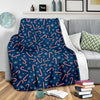 Snowflake Candy Cane Pattern Print Blanket-grizzshop