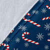 Snowflake Candy Cane Pattern Print Blanket-grizzshop