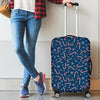 Snowflake Candy Cane Pattern Print Luggage Cover Protector-grizzshop