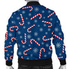 Snowflake Candy Cane Pattern Print Men's Bomber Jacket-grizzshop