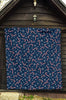 Snowflake Candy Cane Pattern Print Quilt-grizzshop