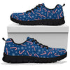 Snowflake Candy Cane Pattern Print Sneaker Shoes For Men Women-grizzshop