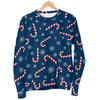 Snowflake Candy Cane Pattern Print Women's Sweatshirt-grizzshop