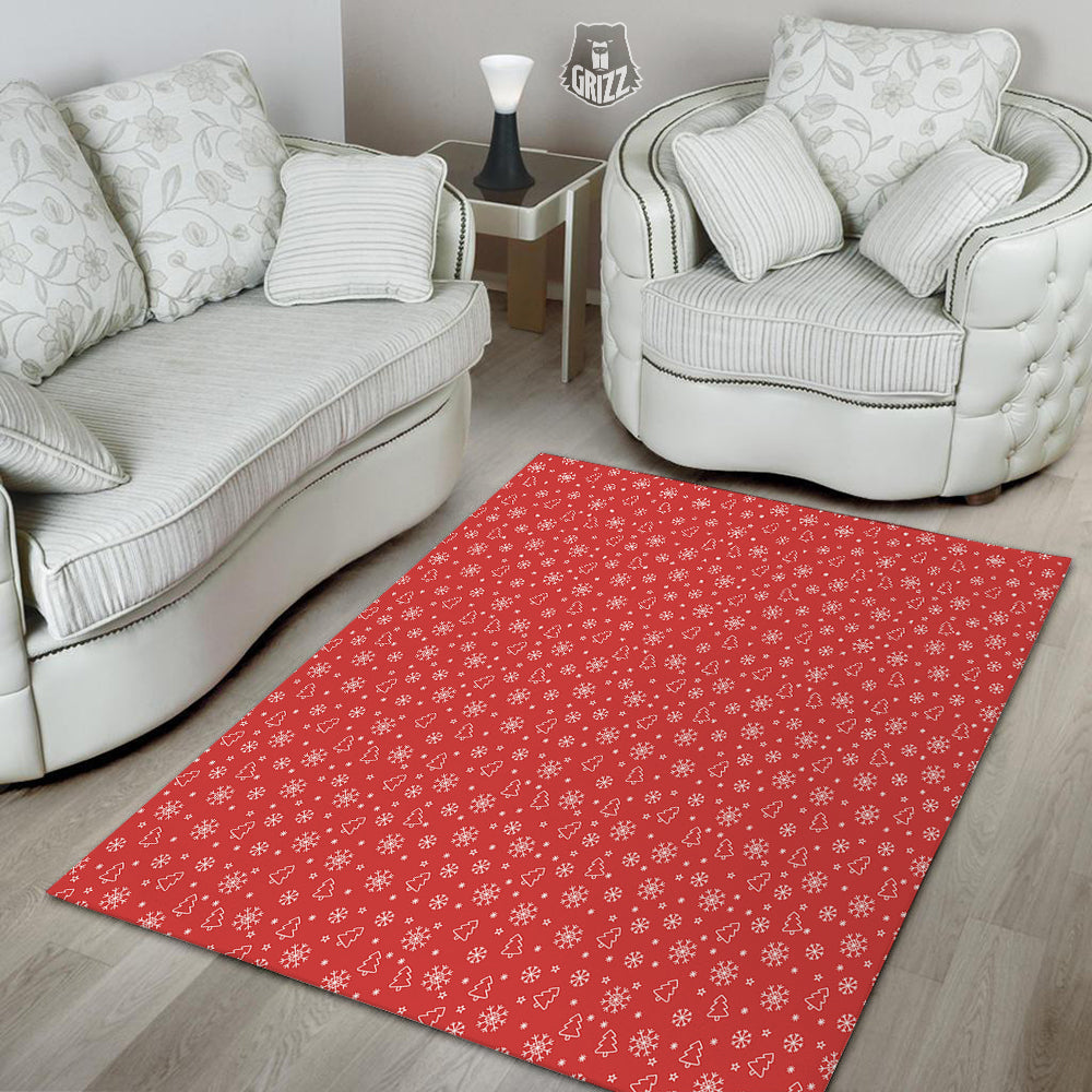 Snowflake Christmas Print Pattern Floor Mat-grizzshop