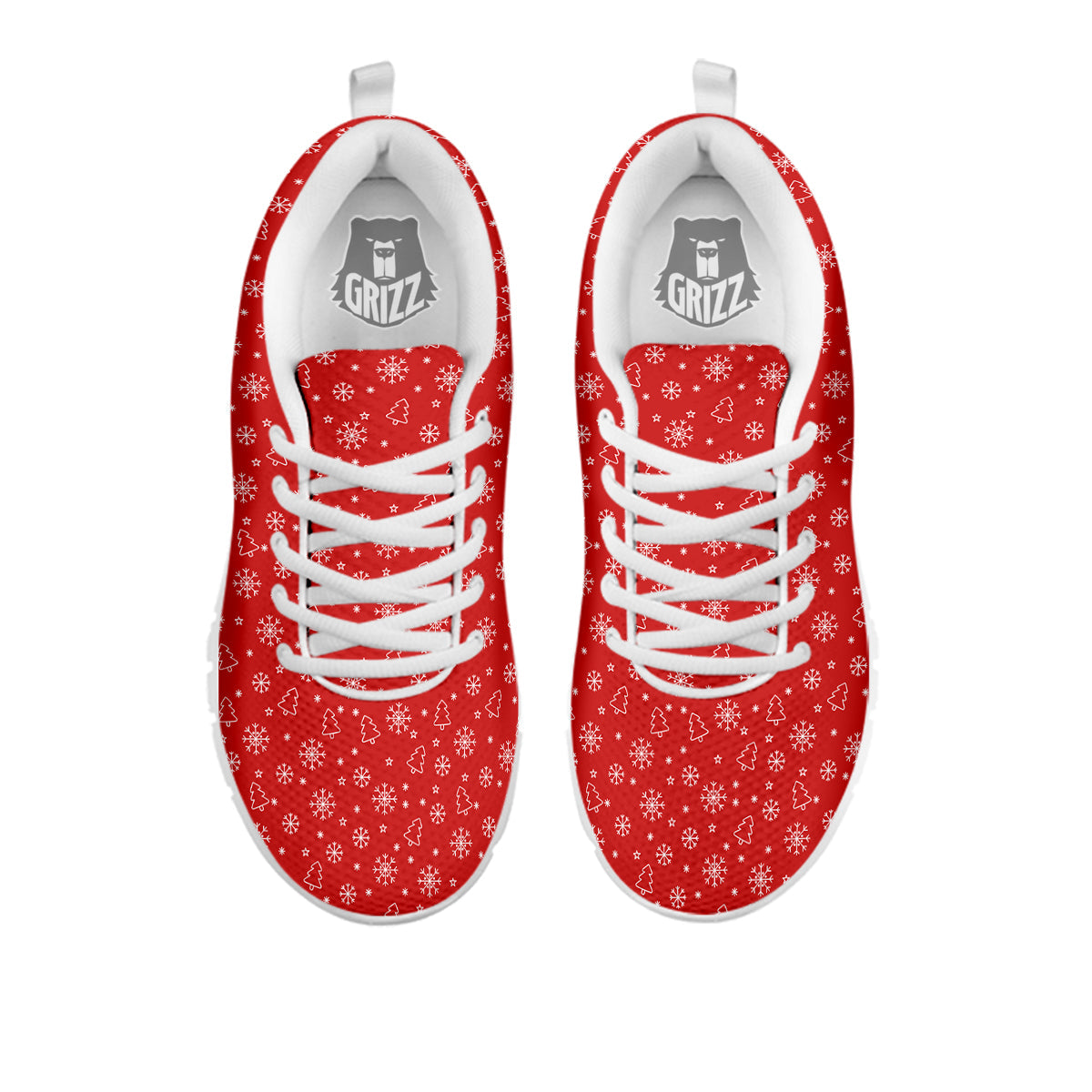 Snowflake Christmas Print Pattern White Sneaker-grizzshop