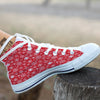 Snowflake Christmas Print White High Top Shoes-grizzshop