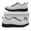 Snowflake Grey And White Print Pattern Black Sneaker-grizzshop