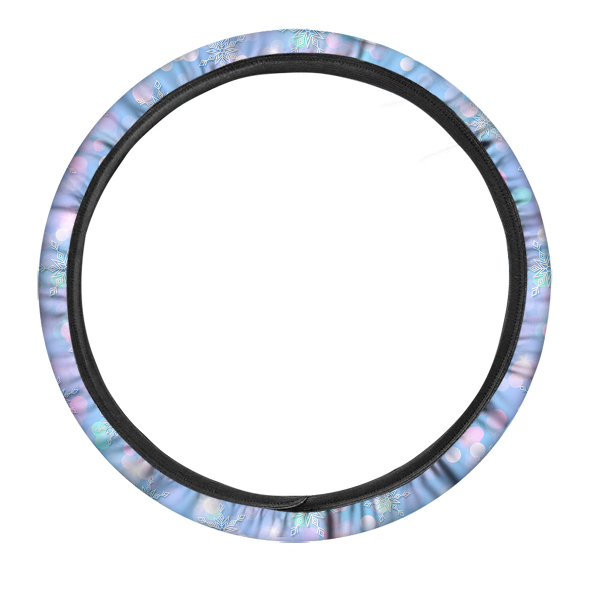 Snowflake Pastel Color Print Pattern Car Steering Wheel Cover-grizzshop