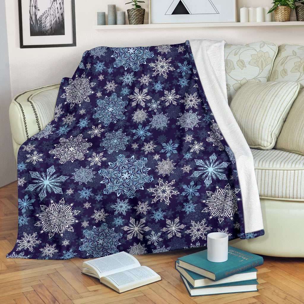 Snowflake Pattern Print Blanket-grizzshop