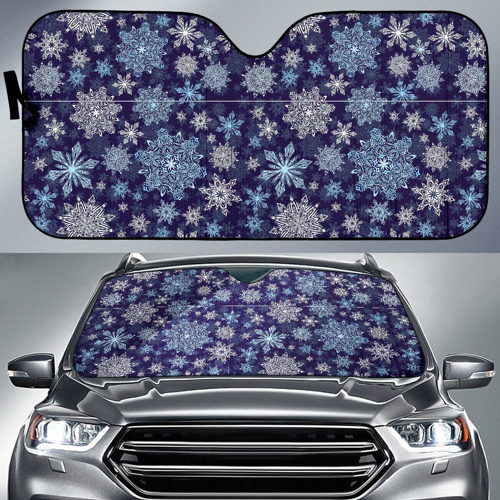 Snowflake Pattern Print Car Sun Shade-grizzshop