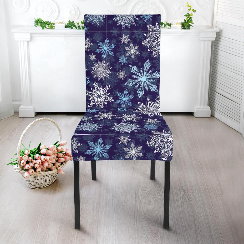 Snowflake Pattern Print Chair Cover-grizzshop