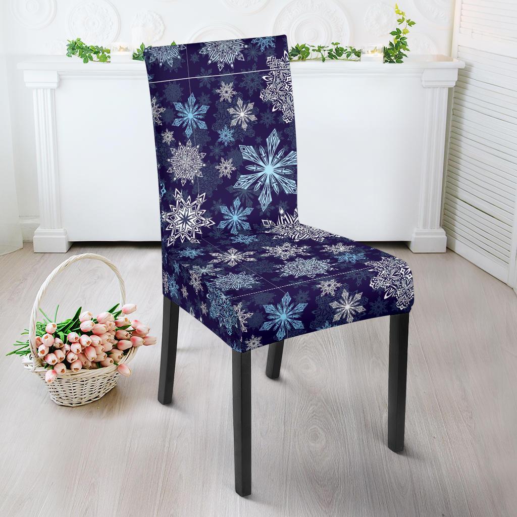 Snowflake Pattern Print Chair Cover-grizzshop