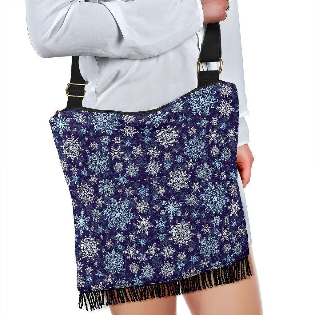 Snowflake Pattern Print Crossbody Bags-grizzshop