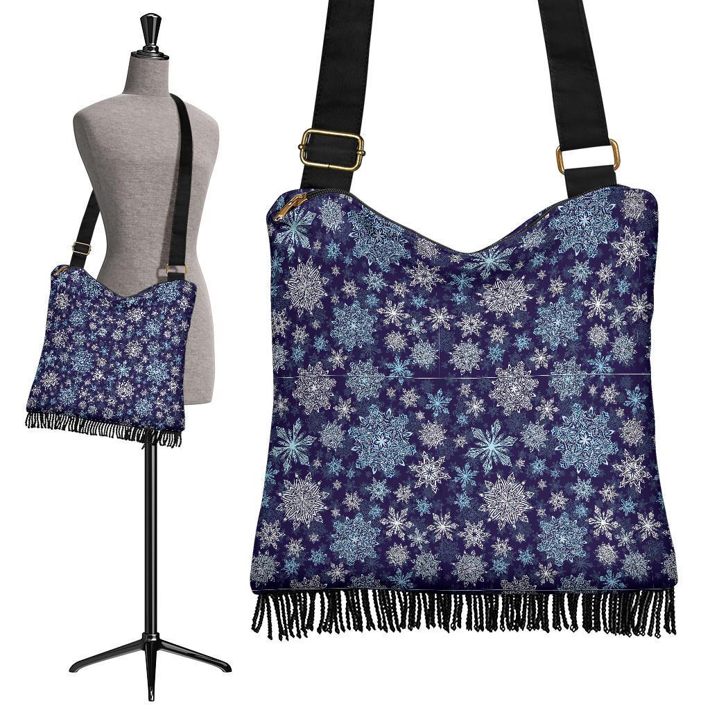 Snowflake Pattern Print Crossbody Bags-grizzshop