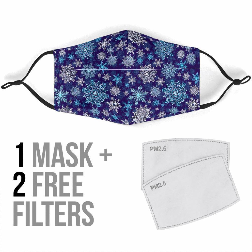 Snowflake Pattern Print Face Mask-grizzshop