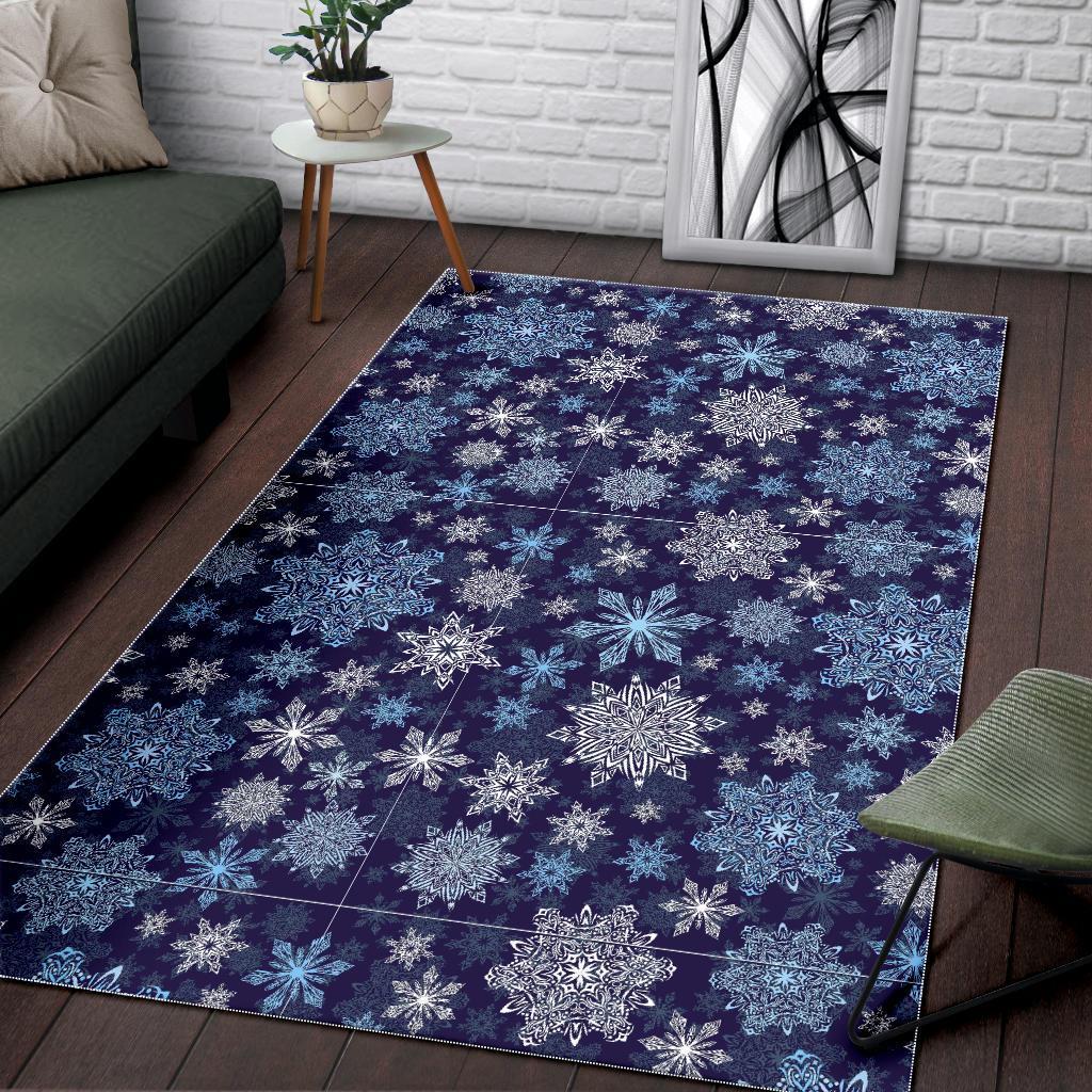 Snowflake Pattern Print Floor Mat-grizzshop