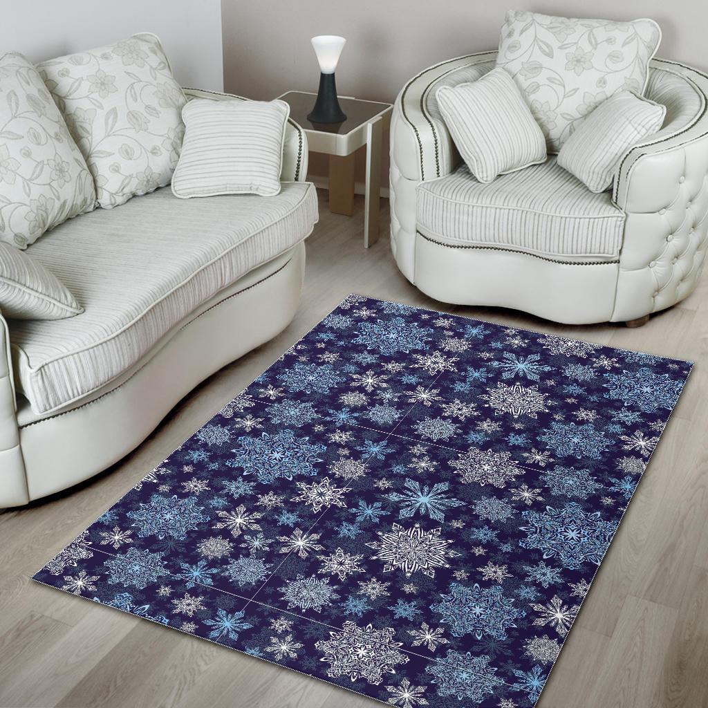 Snowflake Pattern Print Floor Mat-grizzshop